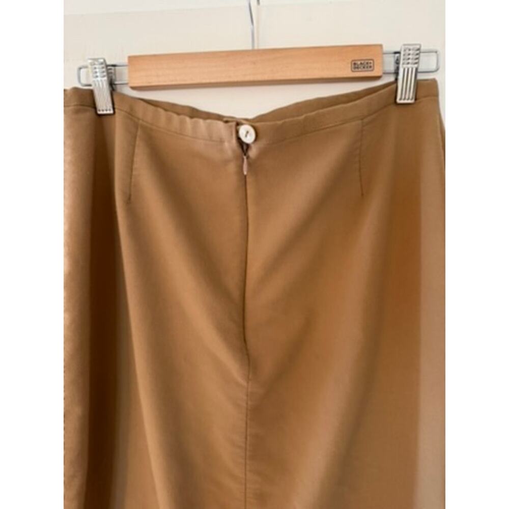 Vintage Degow Designs Camel Maxi Skirt Minimal Slip Bias Cut ✨ - Picture 7 of 9